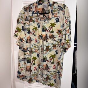 Disney vintage Men's Goofy Tropical Print Shirt